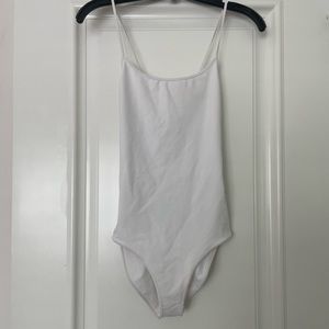 Tie back white bathing suit/body suit